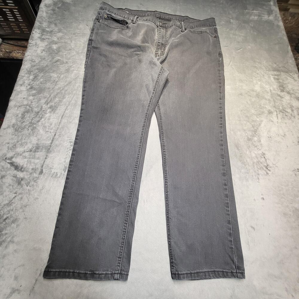 Levi's 541 Jeans Mens 46x32 Gray Charcoal Wash Tapered Athletic Denim Stretch